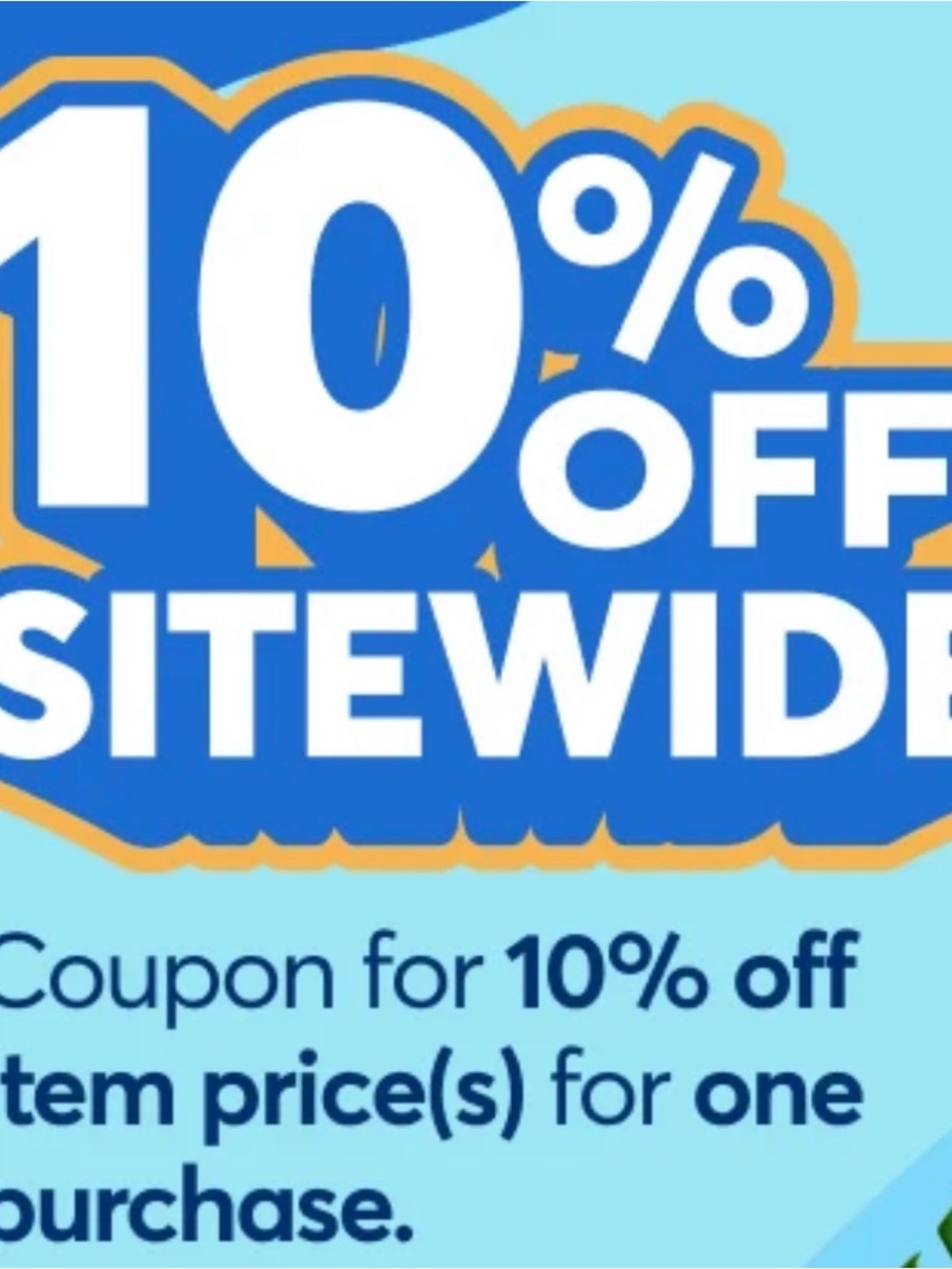 10% Off Sitewide for any item purchase Promotional Offer